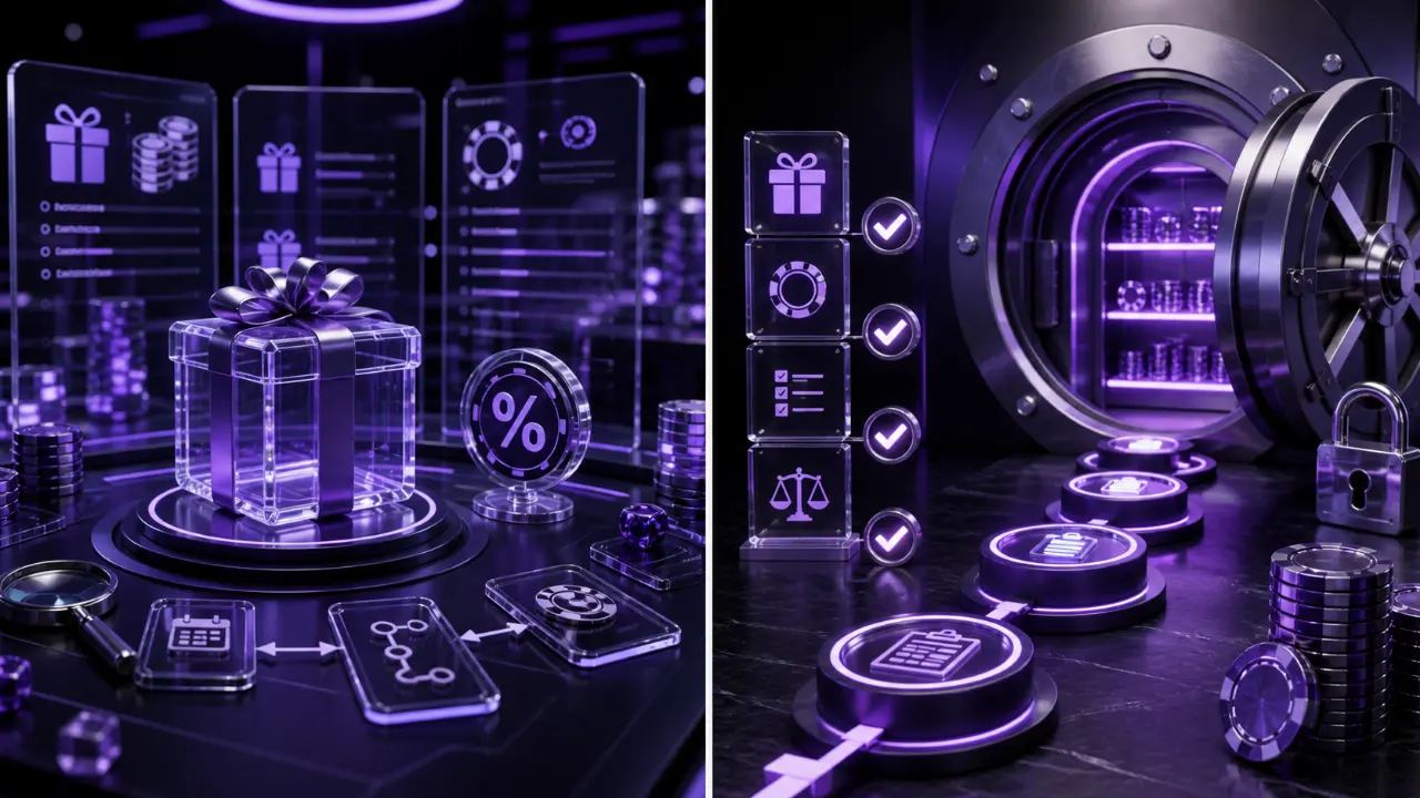 Malta casino bonuses featured illustration in the purple and black MGA Casinos visual style