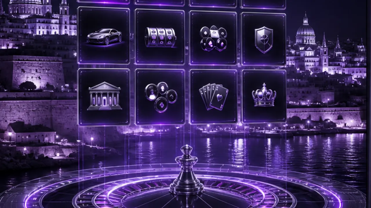 Best Malta online casinos comparison with licensing betting and payment routes in purple and black