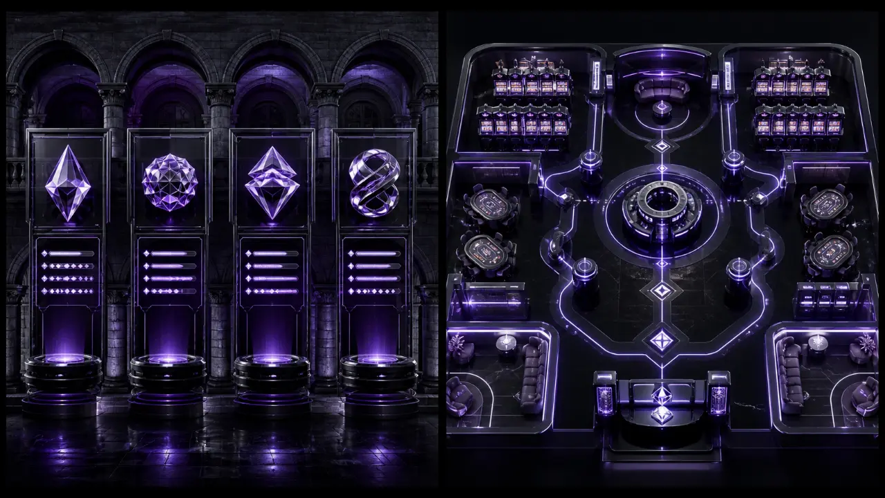 Malta online casinos featured illustration in the purple and black MGA Casinos visual style