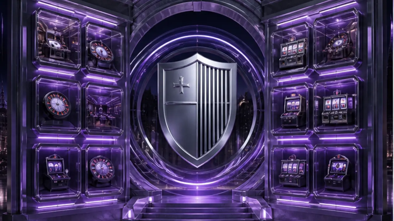 MGA licensed casinos comparison dashboard in the purple and black MGA Casinos visual style