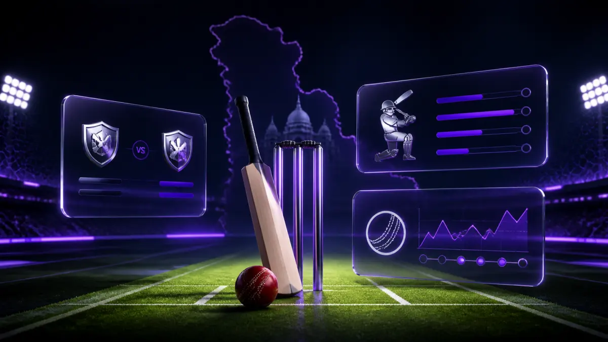 Cricket betting market comparison with wickets bat ball and performance panels