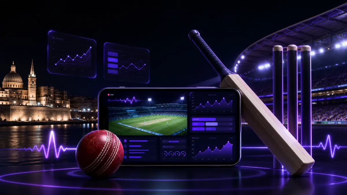 Live in-play cricket betting on mobile with stadium data and changing odds